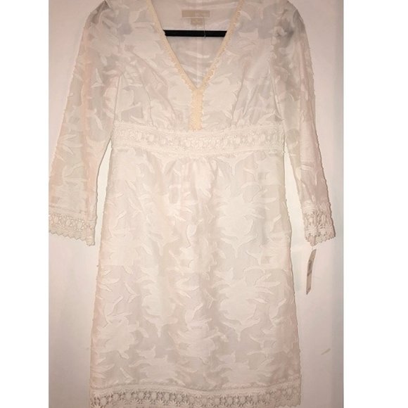 White Embroidered Micheal Kors Dress.NWT - Picture 1 of 6